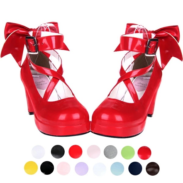 コストパフォーマンスロリータ靴 リボン シンプル定番ロリータパンプス ヒール6.5cm ハートヒールパンプス ストリート ロリータジーンズ ストラップパンプス お嬢様 シューズ 女の子靴 シューズ 女