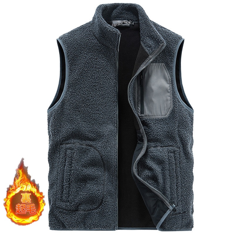 ボアベスト メンズ 前開き 起毛 暖かい 室内着 インナー 防寒着 トップス ジレ 保温 冬 厚手 防風 アウトドア カジュアル 父の日 プレゼント