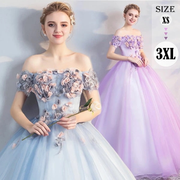 超目玉 カラードレス ロングドレス パーティードレス 演奏会 ピアノ 発表会 ドレス オフショルダー ウェディングドレス 大きいサイズ ロング 大人 ステージ衣装 舞台衣装 花嫁 コンサート 編み上げ