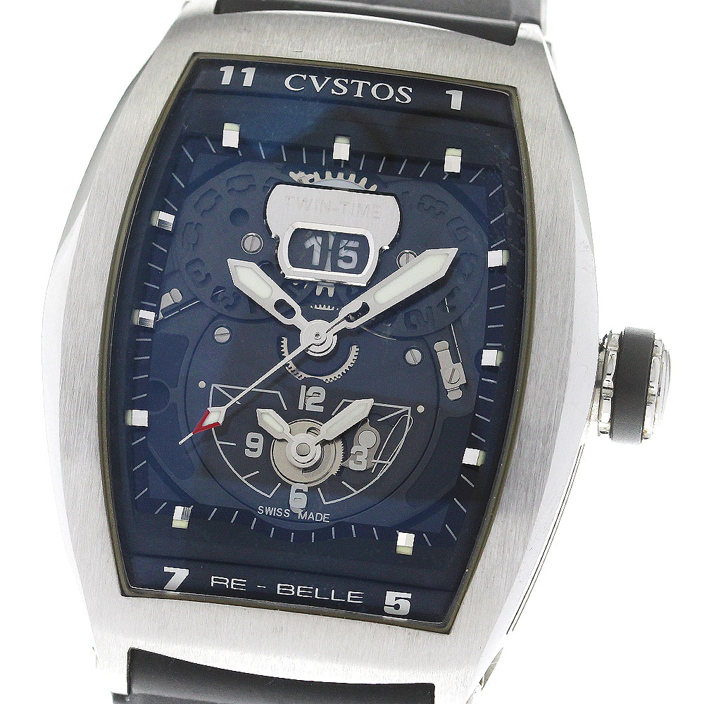 クストス CVSTOS 383-01 リベル ツインタイム デイト 自動巻き メンズ _793432【中古】