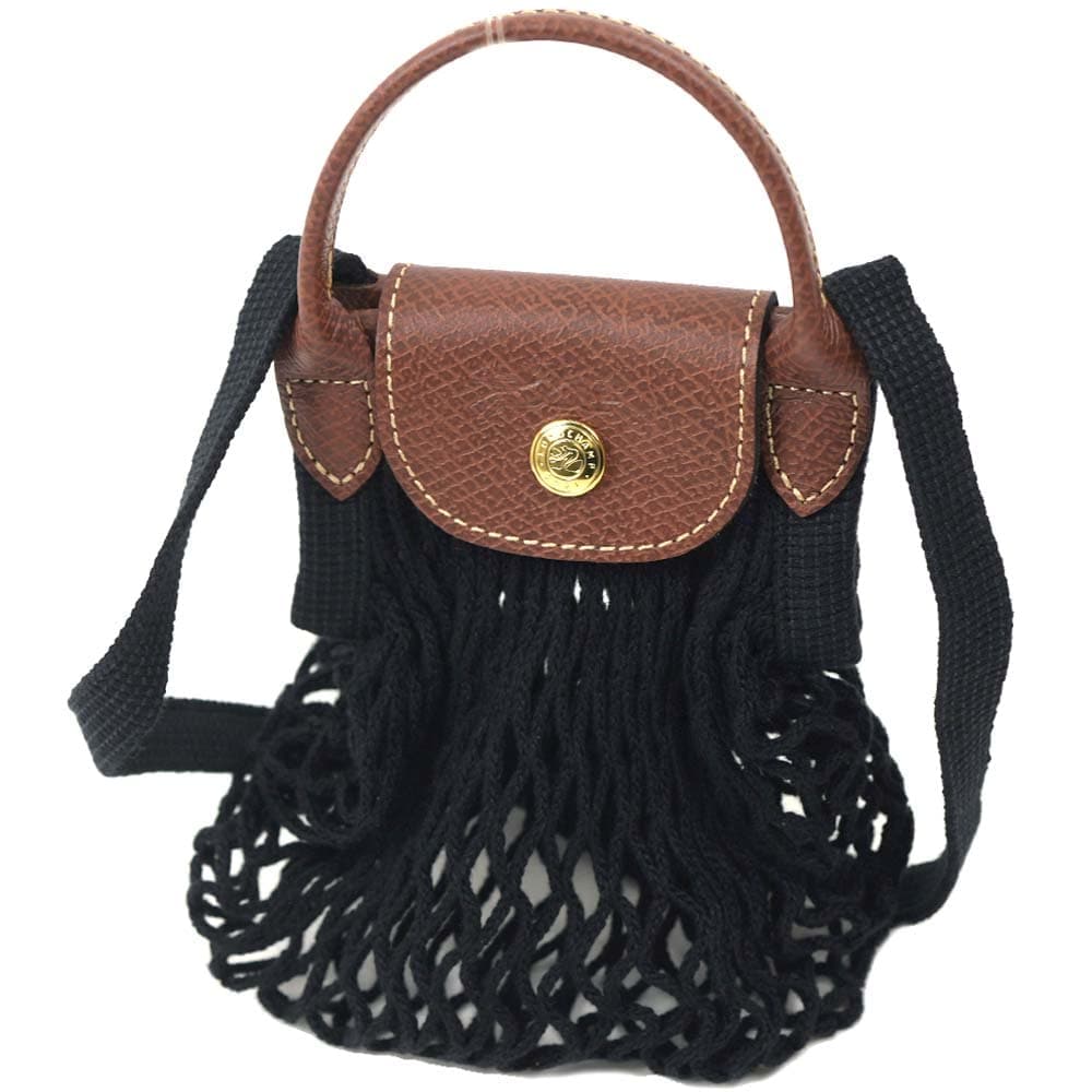 ロンシャン ショルダーバッグ レディース ミニバッグ 小さめ ブラック LONGCHAMP LE PLIAGE FILET COTTON NOIR 10139 HVH 001 10139-HVH-00