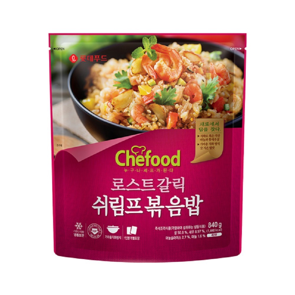 リアル韓国-KMEAL-ロッテChefoodローストガーリックシュリンプチャーハン840g(210g