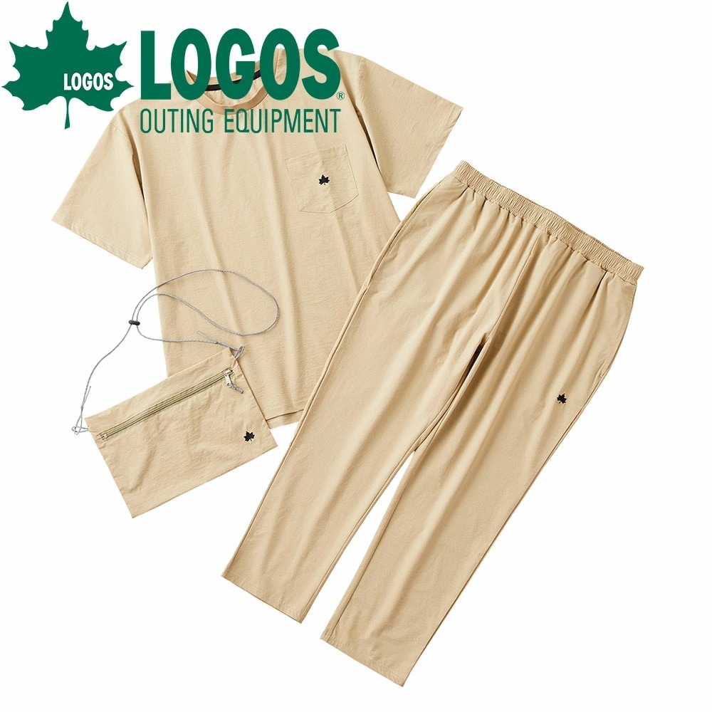 ロゴス LOGOS by LIPNER ラウンジセットアップ #5410 3点セット ベージュ XL スポーツウエア セットアップ レディース カジュアル 夏 ランニング セットアップ メンズ ブラン