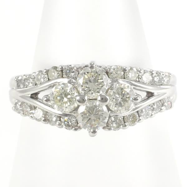 PT900 プラチナ リング 指輪 8.5号 ダイヤ 1.00 カード鑑別書 ジュエリー 中古指輪