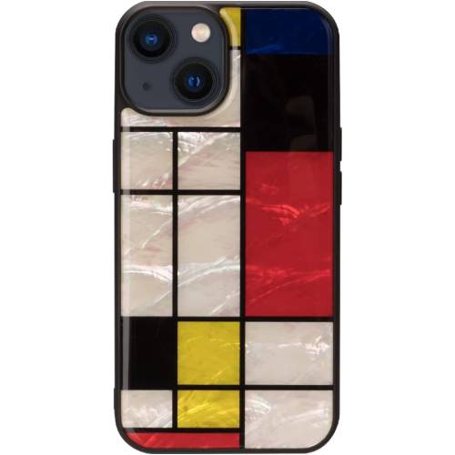 【正規取扱店】ikins 天然貝ケース for iPhone 14 Mondrian 4570047575794