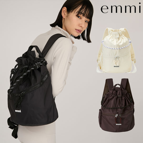【即納】 エミ emmi バッグ 25秋冬 eco 撥水 emmiロゴマルチバックパック 小物 リュック 大容量 エコ 撥水 通勤 通学 マザーズバッグ ロゴ 13wgb259305