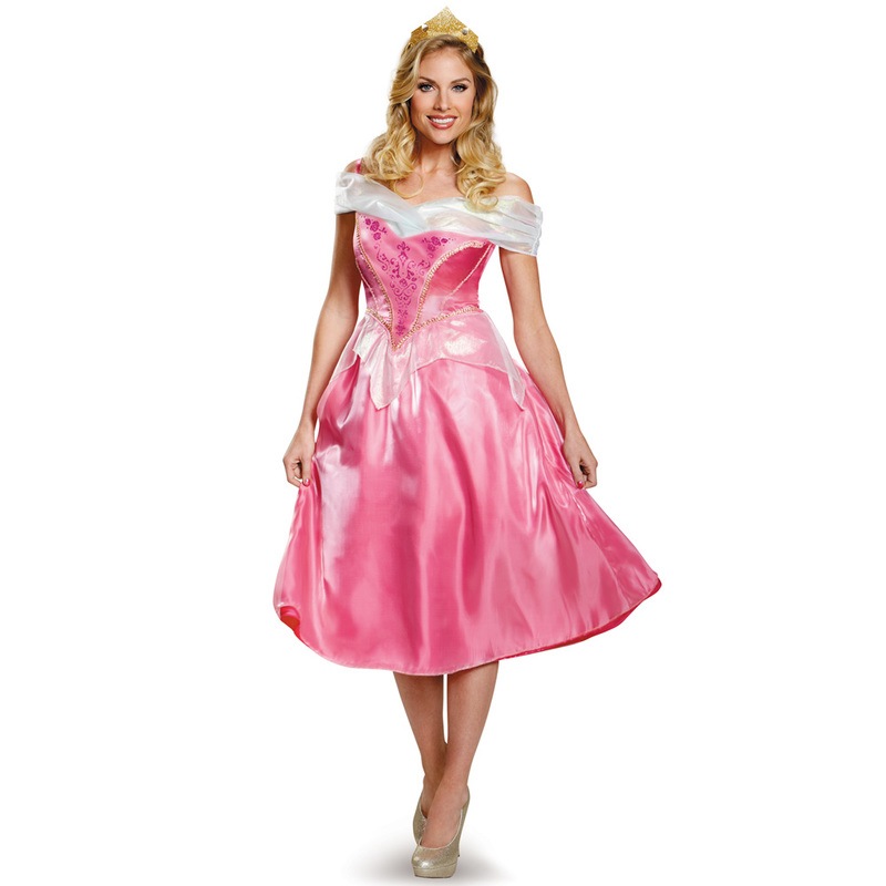 コスプレ 仮装 オーロラ姫ドレスDX 大人用 S(4-6) 【 コスプレ 衣装 ハロウィン 仮装 コスチューム プリンセス ドレス 眠れる森の美女 おとぎ話 余興 童話 レディース 女性用 パーティー