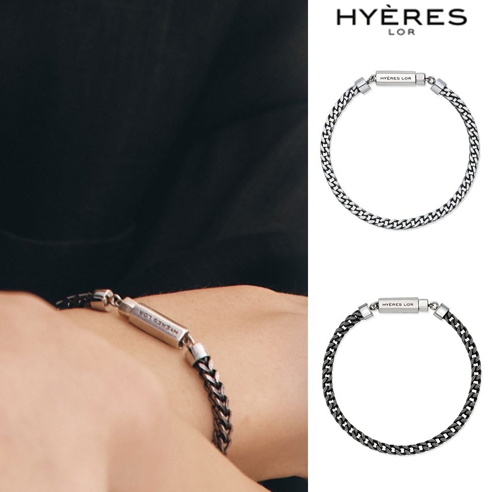 ◇HYERES LOR◇ H Edition (W) Curve Box Antique Chain Bracele HYERES LOR] H edition (W) Curve Box Antique Chain Bracelet