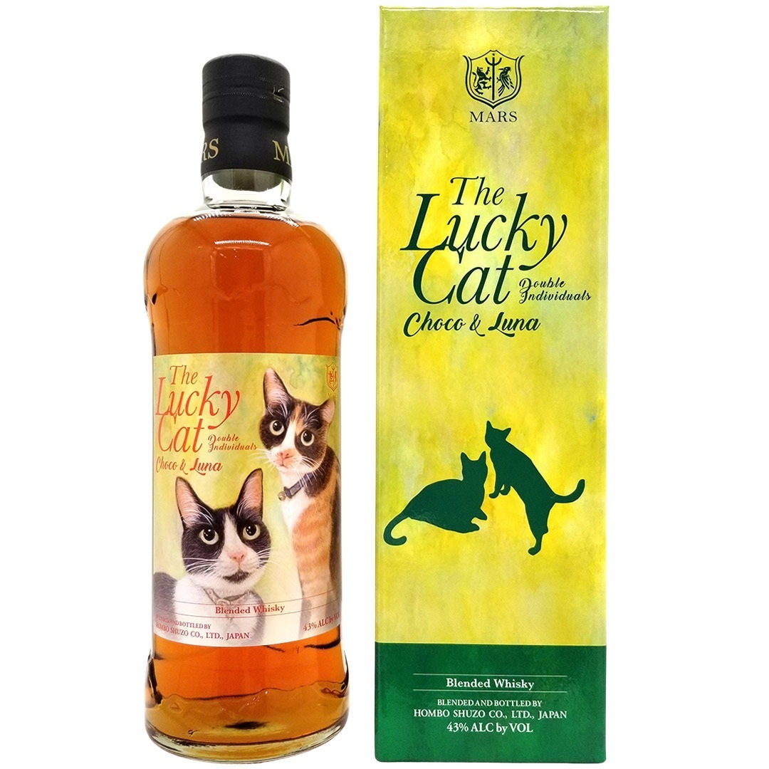 マルスウイスキー ザ ラッキーキャット ダブル インディヴィジュアルズ チョコ＆ルナ 43度 箱付 700ml マルス信州蒸溜所 ブレンデッド ウイスキー ^YAHSCLJ0^
