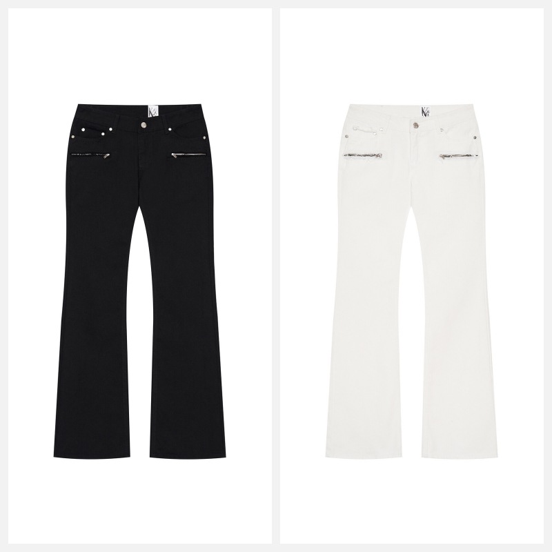 【KASHIKO】26SS SIDE ZIPPER BOOTS-CUT JEANS: 2COLORS