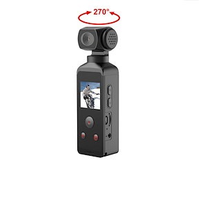 アクションカメラ アクションカム 6軸手ブレ補正 4K 5K 高画質 30M防水 270度回転レンズ リモートコントロール 大容量バッテリー 水中カメラ 動画撮影 Vlog 小型