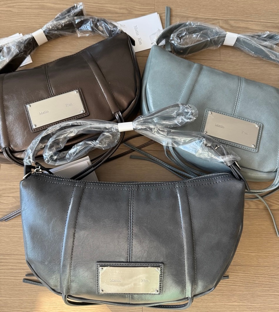 HALF SHIRRING RIBBON ROUND BAG 6COLORS