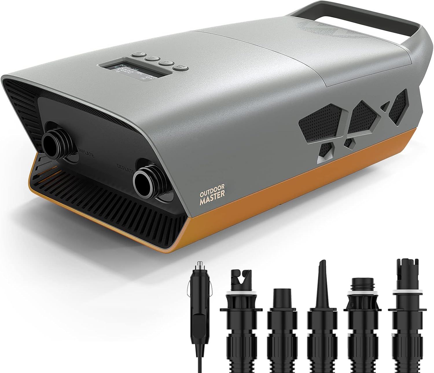 電動エアーポンプ 空気入れ 空気抜き 日光可読LCD 液晶スクリーン 自動停止機能 過熱保護 運転中操作可能 インフレータブル SUP用 電気高圧DC12V 20psi 7,439円