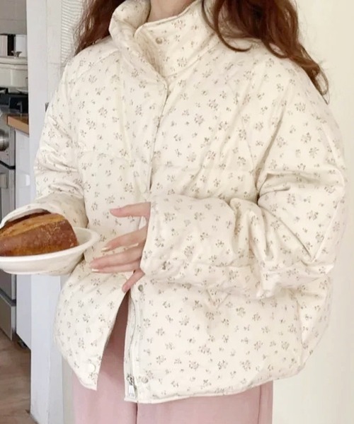 ダウン ダウンジャケット 「 ammy. / エイミードット 」 小花柄 ダウン ジャケット レディース