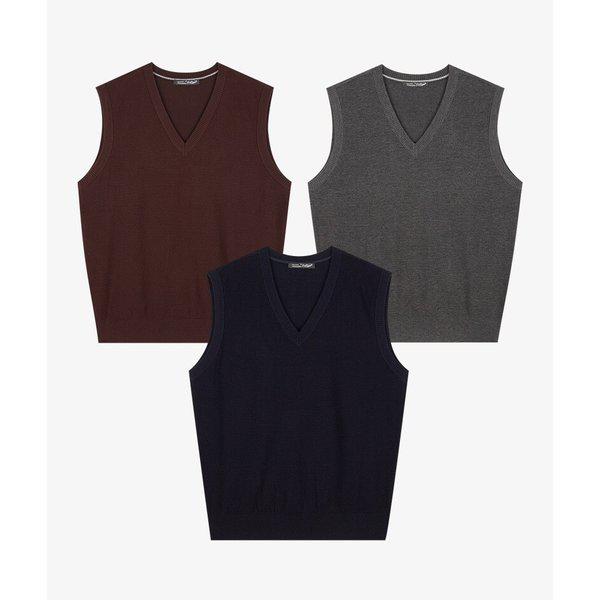 全板ツートン組織VネックベストCDAA9TP9793