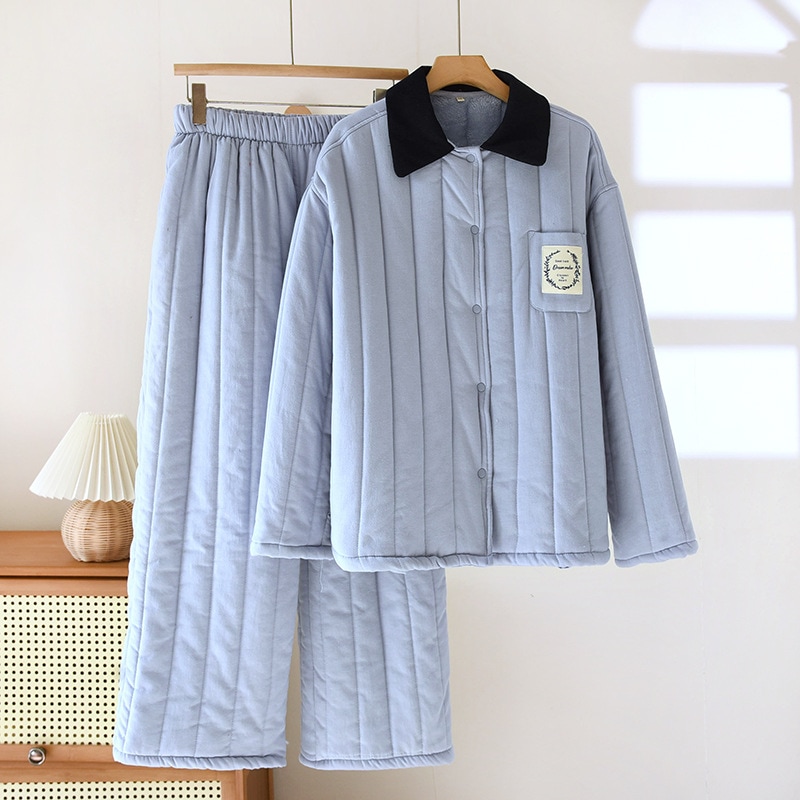 キルティング厚手のアウターウェア暖かいパジャマ綿のジャケットは外で着用できます家の服が利用可能