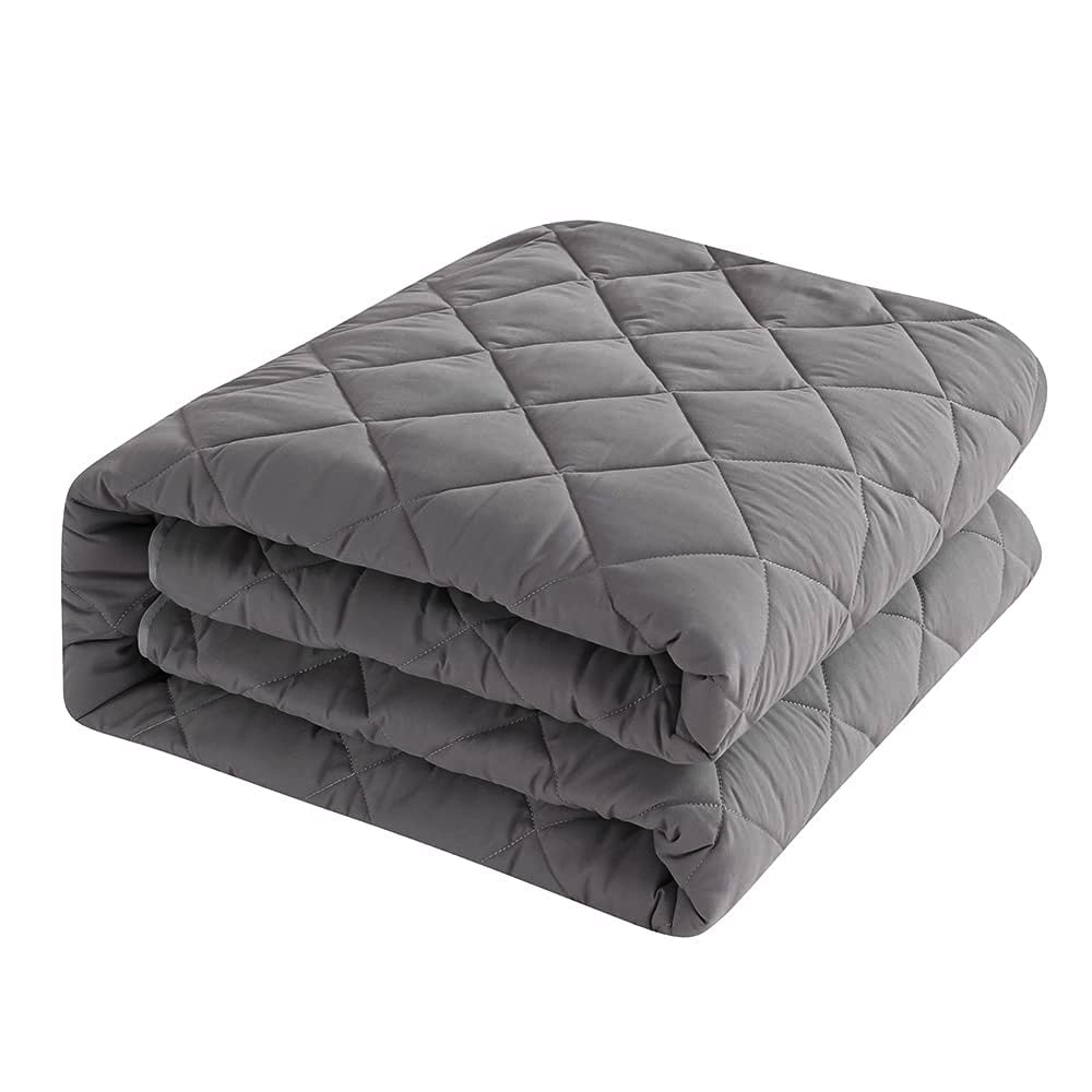 敷きパッド 吸汗通気 ベッドパッド オールシーズン 1.5倍中綿入り 良いクッション性 柔らか 防臭防ダニ ベッドマット ベッドシーツ 丈夫な生地 ホコリ出ない 強化ゴムバンド付 洗える (ダークグレ 4,382円