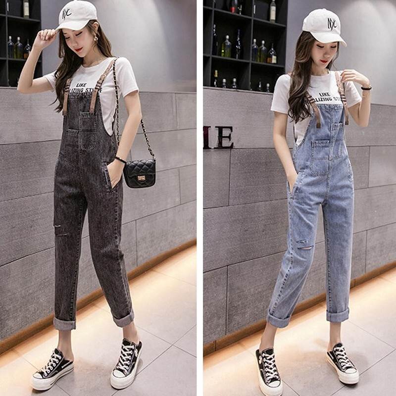 オールインワン レディース サロペット オーバーオール ジャンプスーツ 個性的 黒 青 無地 オールシーズン S M L XL 2XL デニム ジーンズ スクエアネック ノースリーブ スリム 5,426円