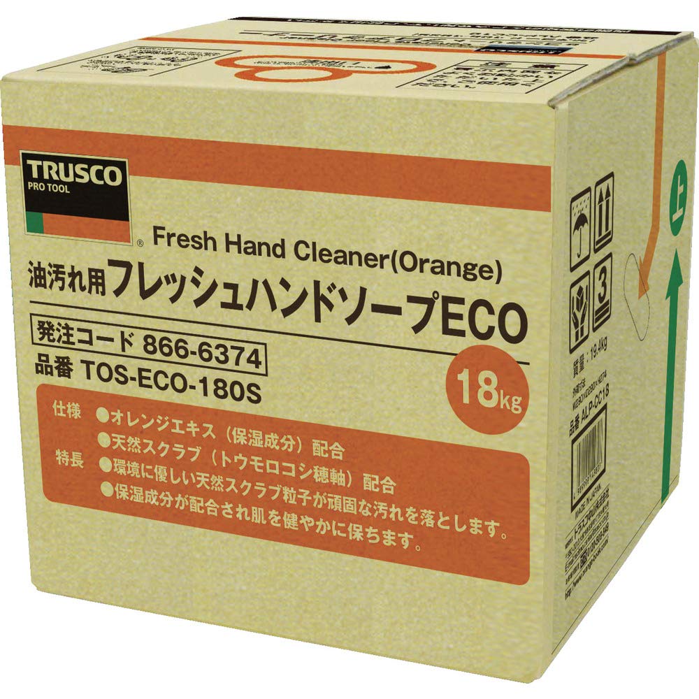 トラスコ中山(TRUSCO) フレッシュハンドソープECO 詰替 バッグインボックス 18L TOSECO180S
