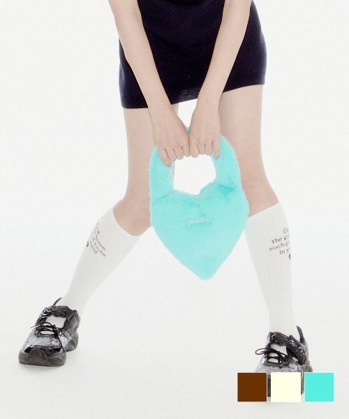 YOUHEE 3COLORS YOUHEE FUR HEART MINI BAG YHBGDC002IV