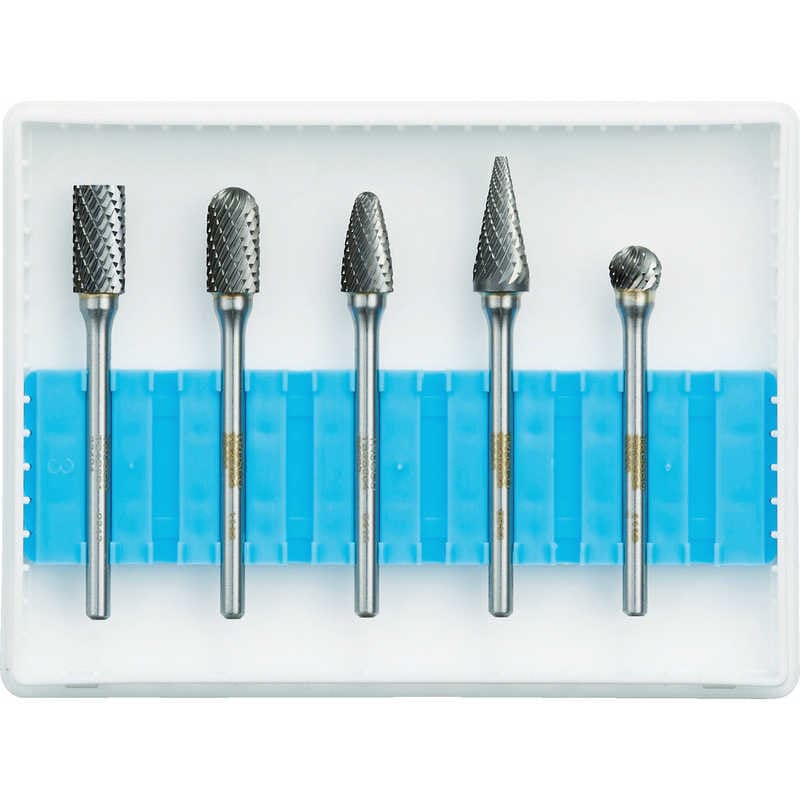 トラスコ中山　超硬バーセットBシリーズ 軸3mm 刃径6.4mm 5本セット　TBB0645S 6,657円
