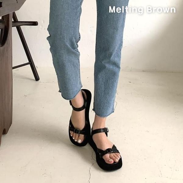 カジュアル 女性 バックル プラットフォーム サンダル 3色