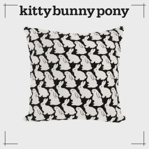kittybunnypony公式 クッションカバー単品 キルティング リトルブラックバーニーズ
