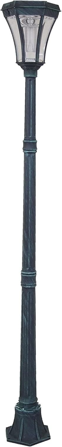 ヨーロピアンソーラーLED街灯 GN グリーン 幅22×奥24×高183 20ルーメンス～60ルーメンス ソーラーライト 省エネ エコ 約3kg