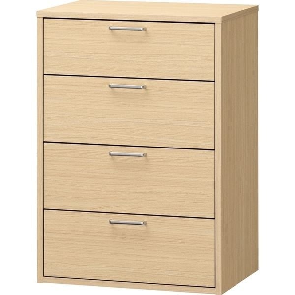 白井産業 チェスト タンス 高さ80cm 4段 衣類収納FUL-8055HNA ナチュラル フルニコ メーカー直送