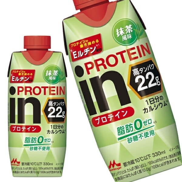 森永乳業 inPROTEIN 抹茶風味 プロテイン 330mlボトル缶36本[12本3箱]【34営業日以内に出荷】[冷蔵]