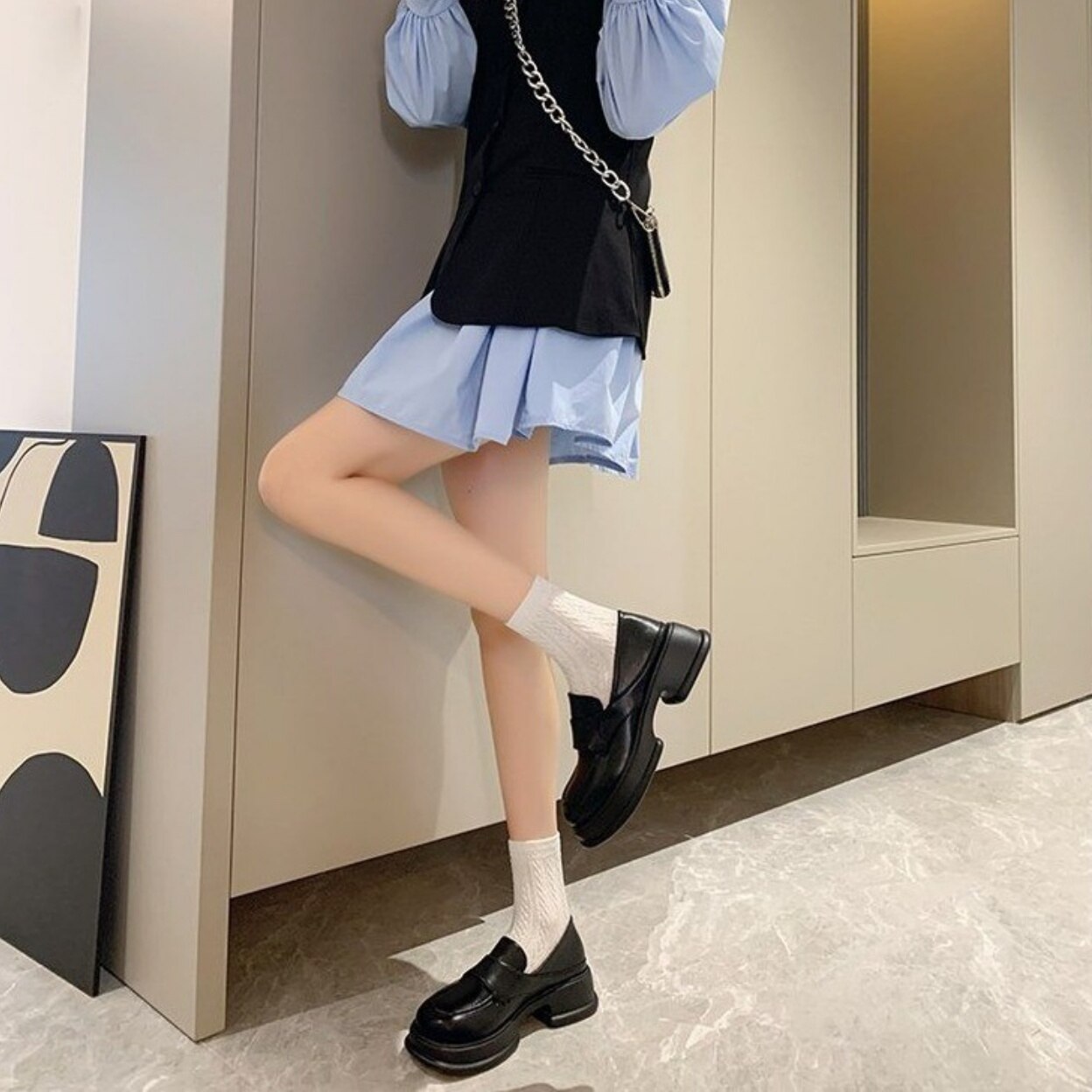 厚底ローファー ボリュームソール レディースシューズ ローファー 厚底 ラウンドトゥ 脚長 かわいい カジュアル おしゃれ お洒落 レトロ ラブリー キュート ガーリー 個性的 モード系