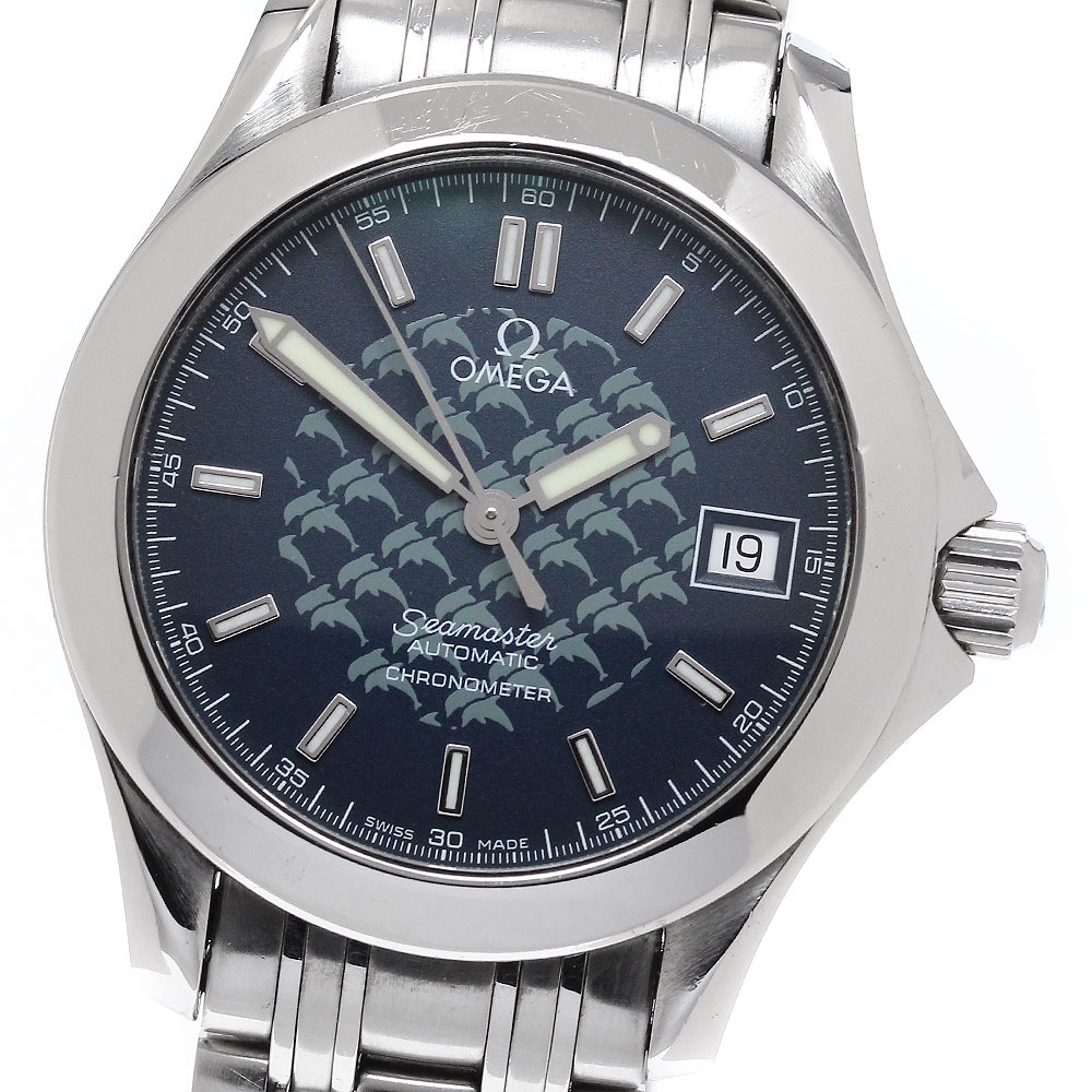 オメガ OMEGA 2508.80 シーマスター120 ジャックマイヨール 2002年限定 デイト 自動巻き メンズ 保証書付き_963113【中古】
