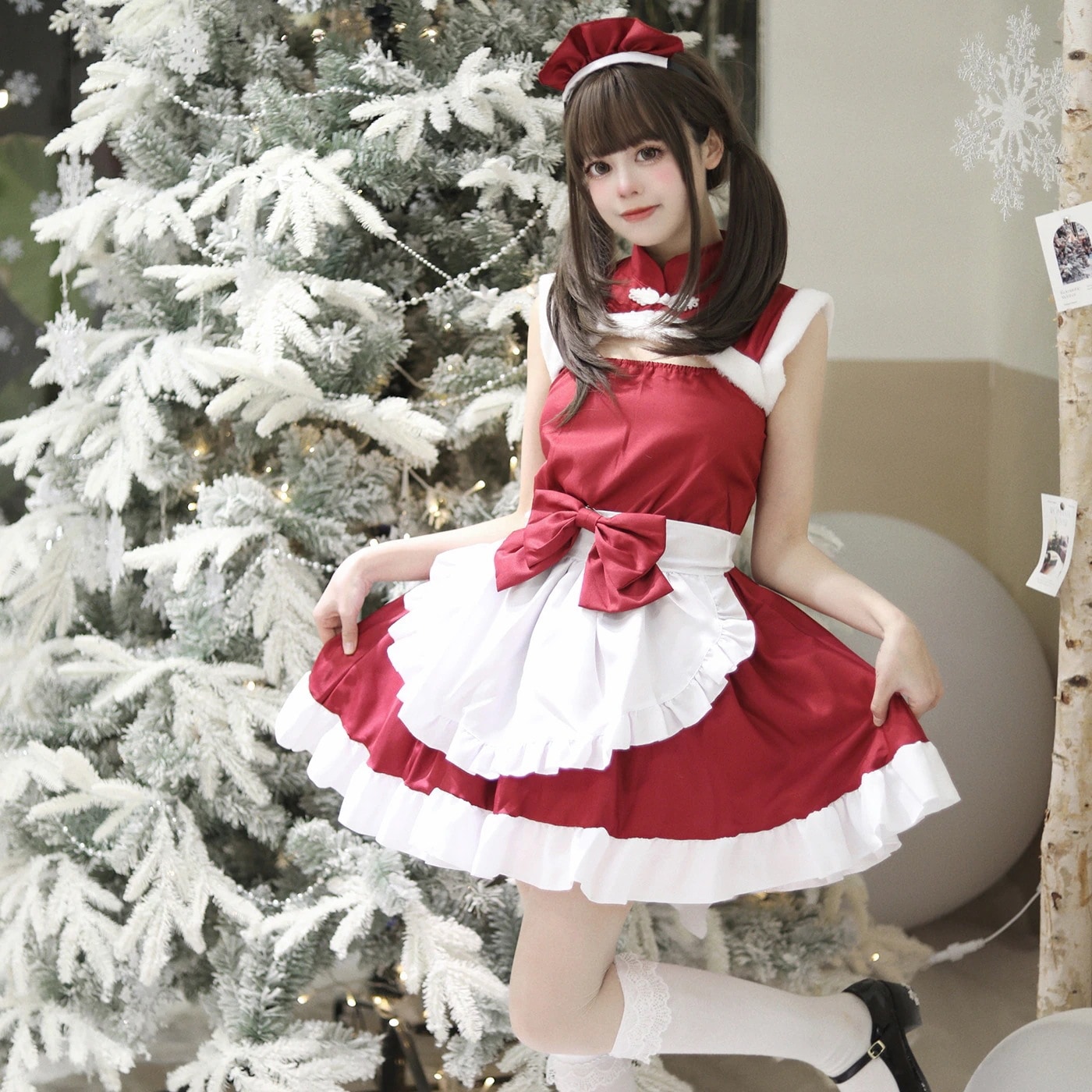 【2025新作】クリスマス韓国メイド服コスプレ衣装s-5xl大サイズメイド服