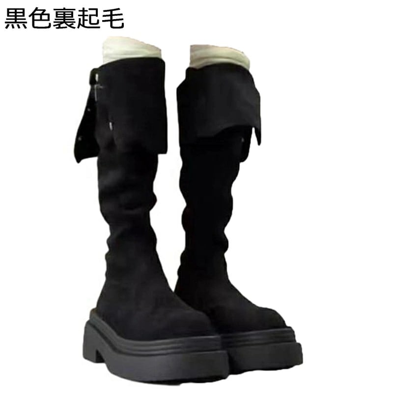 オーバーニーハイブーツ ロングブーツ 厚底 ラウンドトゥ 2way 2種履きやすい 身長アップ 歩きやすい レディース 秋冬 長靴 落ちない 撥水 コンフォート カジュアル ファッション 細見え