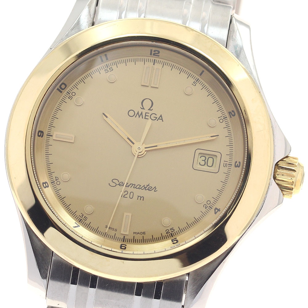 オメガ OMEGA 2411.10 シーマスター120 YGベゼル デイト クォーツ メンズ _913989【中古】