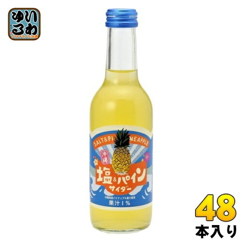 友桝飲料 塩&パインサイダー 245ml 瓶 48本 (24本入×2 まとめ買い) 地サイダー 炭酸ジュース タンサン