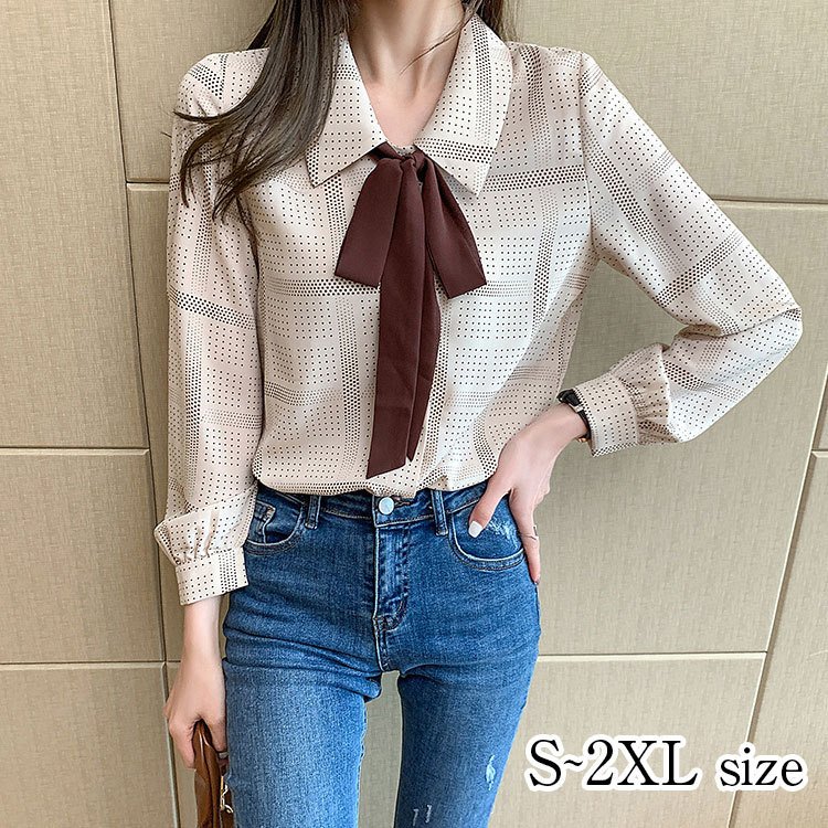 シャツ ブラウス 40代 レディース 春 リボン付き 長袖 通勤 韓国風 トップス 着痩せ オフィス Blog