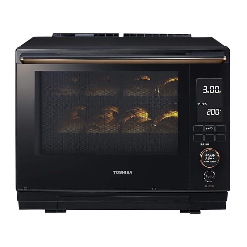 【即納】TOSHIBA(東芝) オーブンレンジ 電子レンジ フラットテーブル microwave 簡単操作 石窯ドーム 30L ER-YD5000(K)