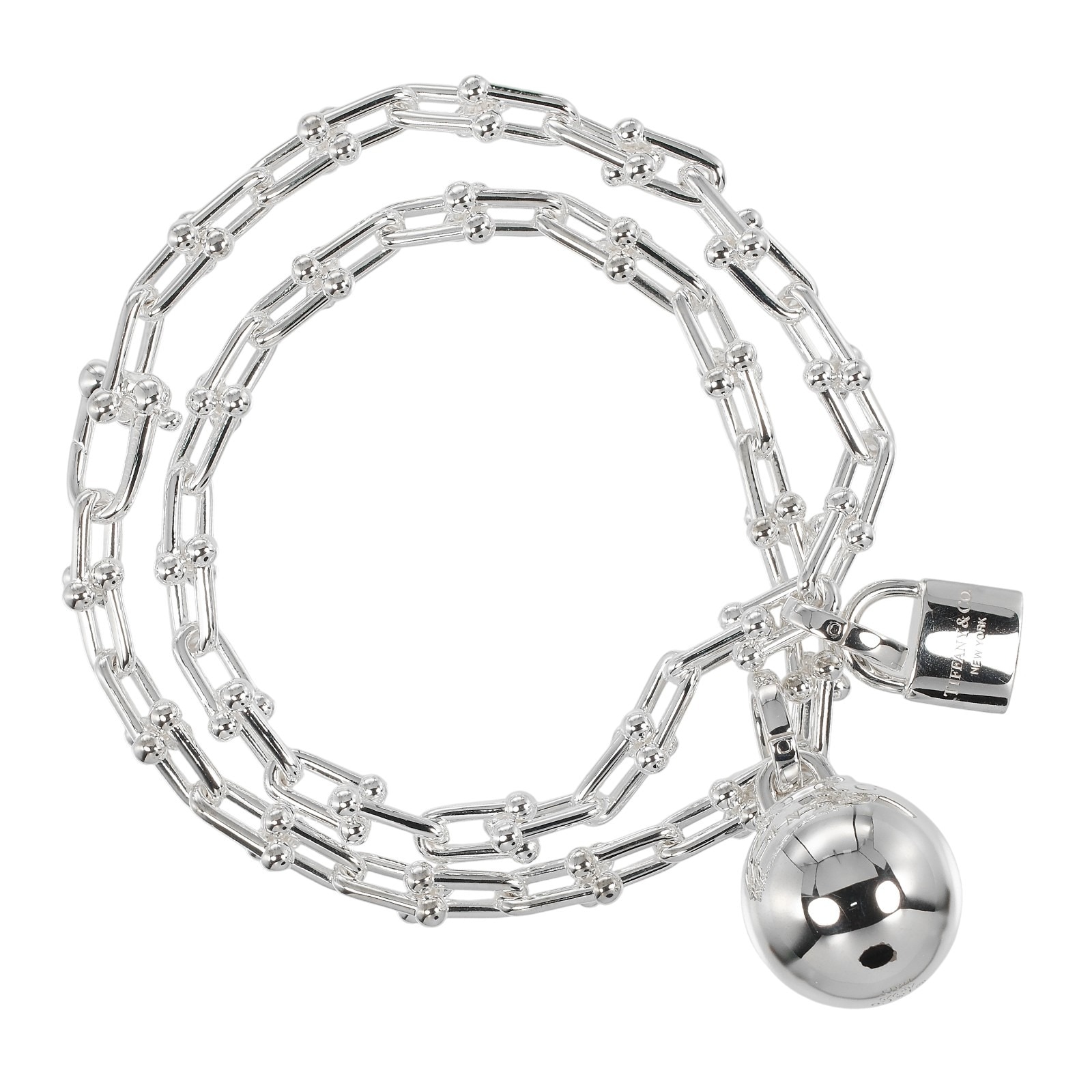 ハードウェア スモール ラップ 腕周り約17cm ブレスレット シルバー925 約45.1g レディース 中古品 Aランク