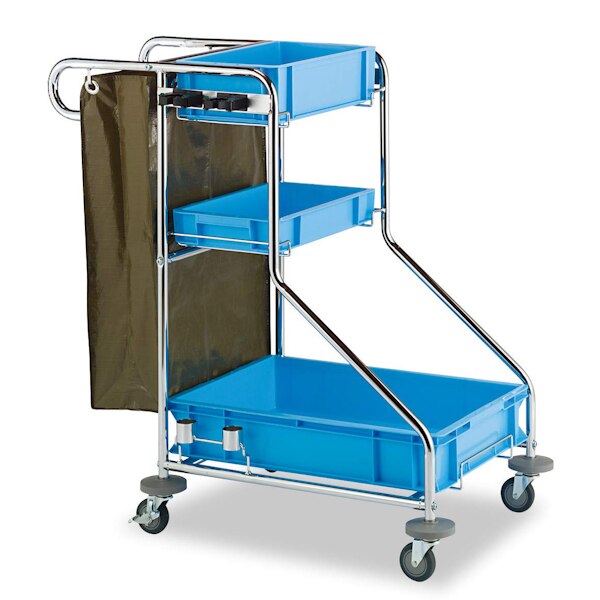 清掃用カート ビルメンカートF 清掃カート 業務用 カート 清掃用 掃除用具 収納 運搬 スチール製 ワゴン 掃除用品 台車 運搬カート 掃除ワゴン キャスター付き 法人限定