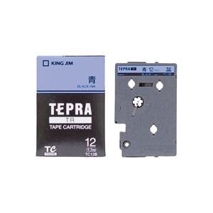 （まとめ）キングジム テプラTRテープ TC12B 青に黒文字 12mm(×3セット)