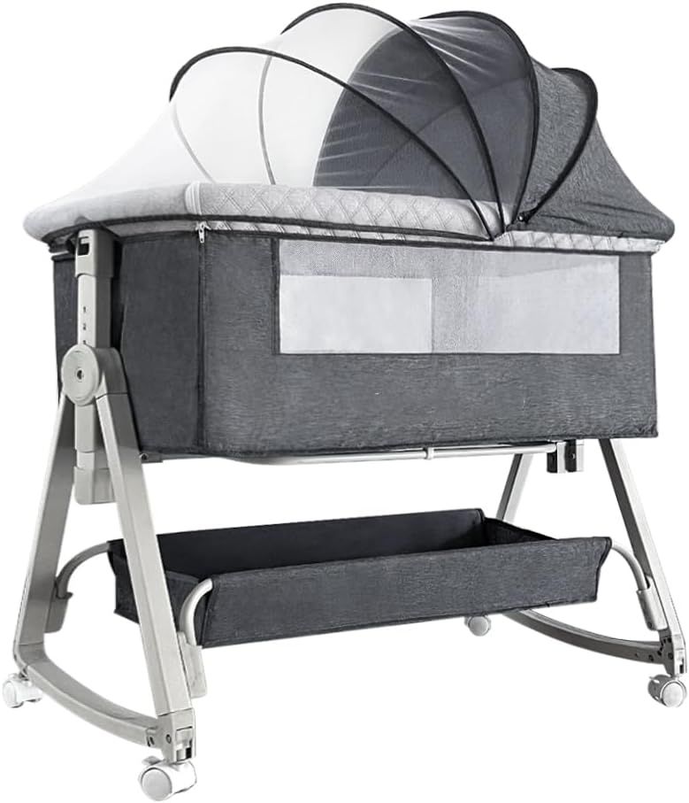 ビーベッド 添い寝 新生児ベッド 乳児用ベッド 高さ6段調節可能 蚊帳 通気性 揺りかご 収納バスケット キャスタ付き 持ち運び便利 組み立て簡単 幼児 新生児用 出産祝い プレゼント
