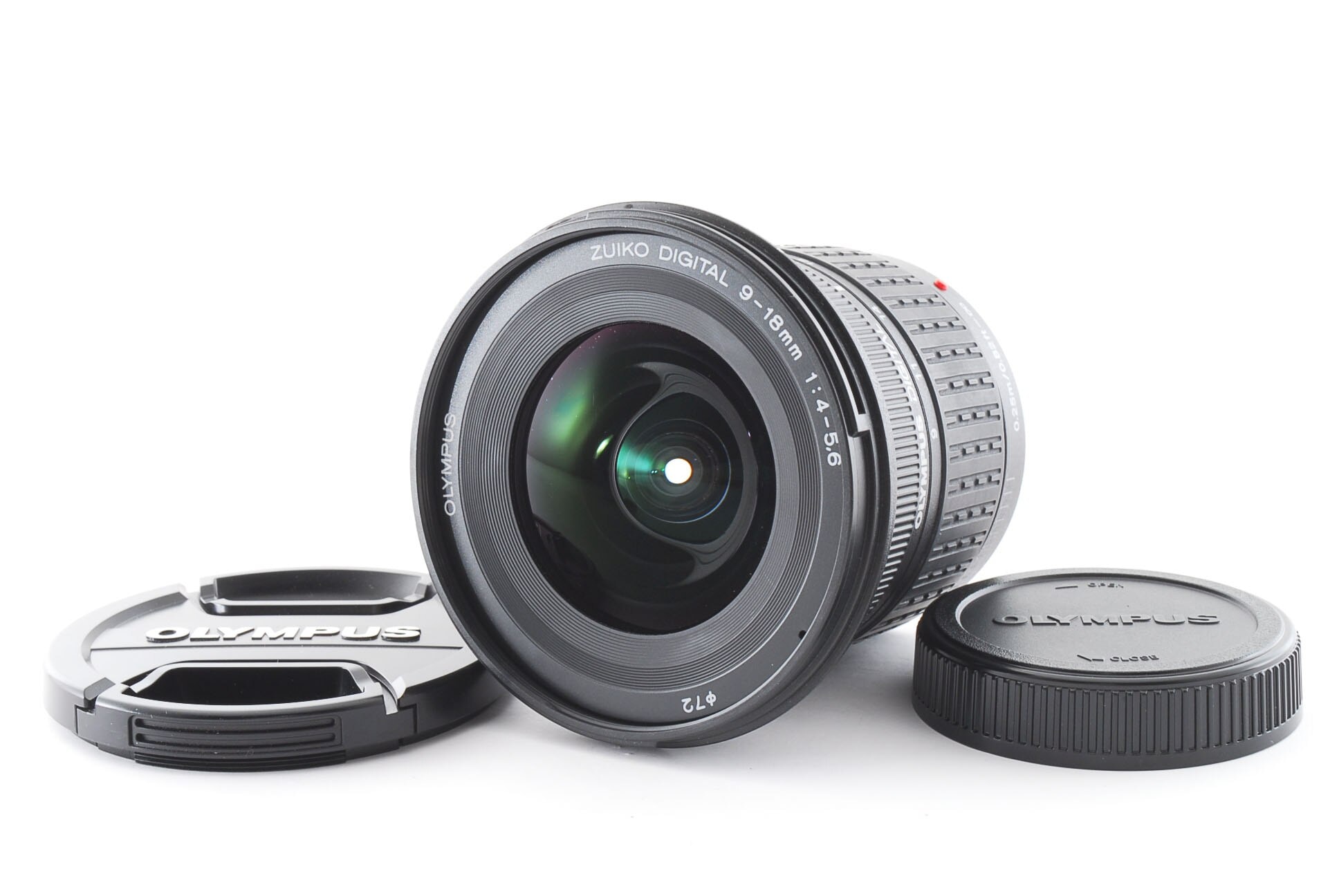 【中古】オリンパス OLYMPUS ZUIKO 9-18mm f/4-5.6 ED 美品 前後キャップ付き フォーサーズマウント 超広角ズームレンズ 前後キャップ付き