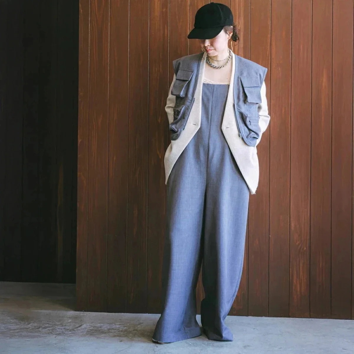 oll オール ジャンプスーツ Bare jumpsuit 410-05008 レディース サロペット オールインワン ワイドパンツ 77