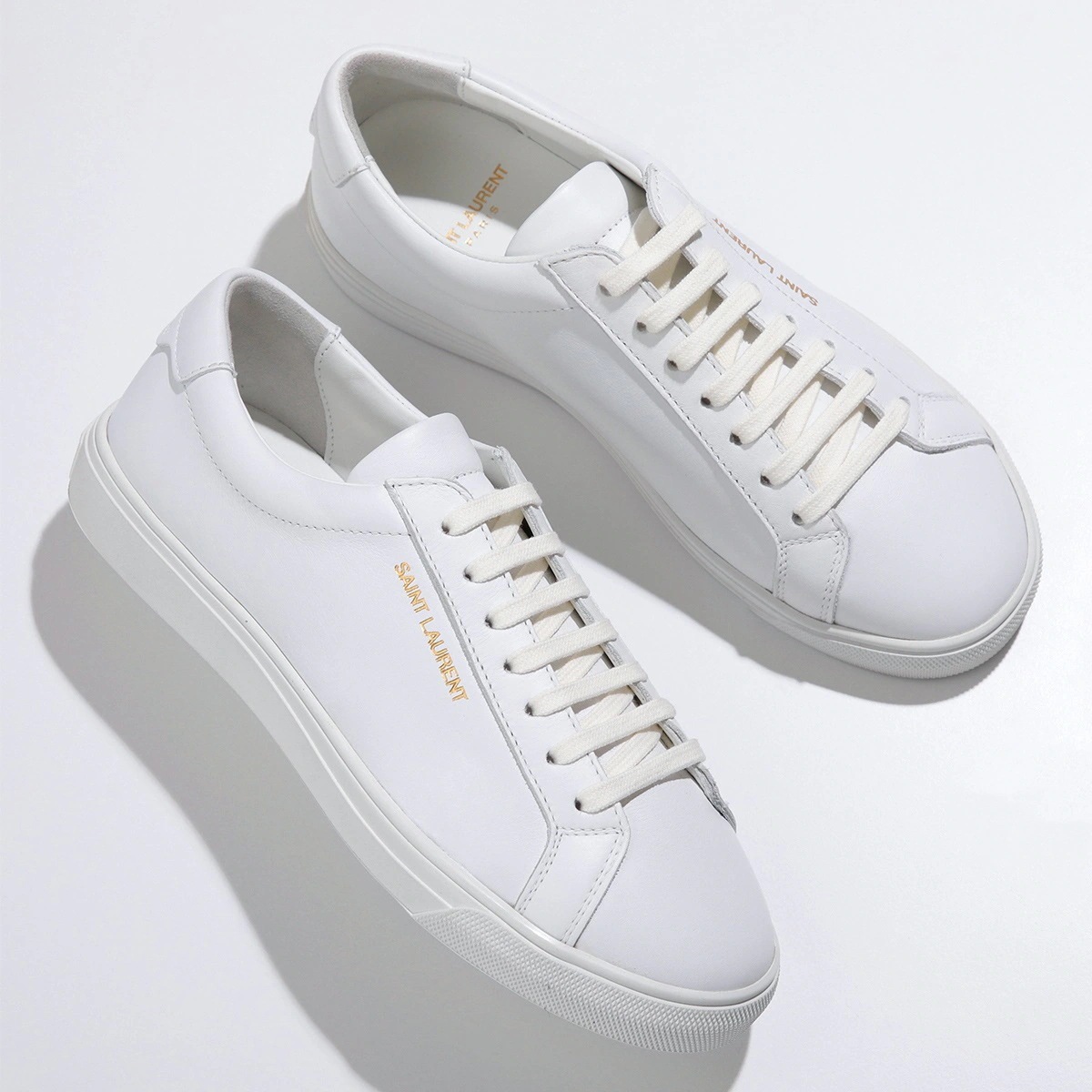 SAINT LAURENT サンローラン 606833 0M500 ANDY SNEAKERS アンディ スニーカー レザー 靴 ローカット 9030/BLAN
