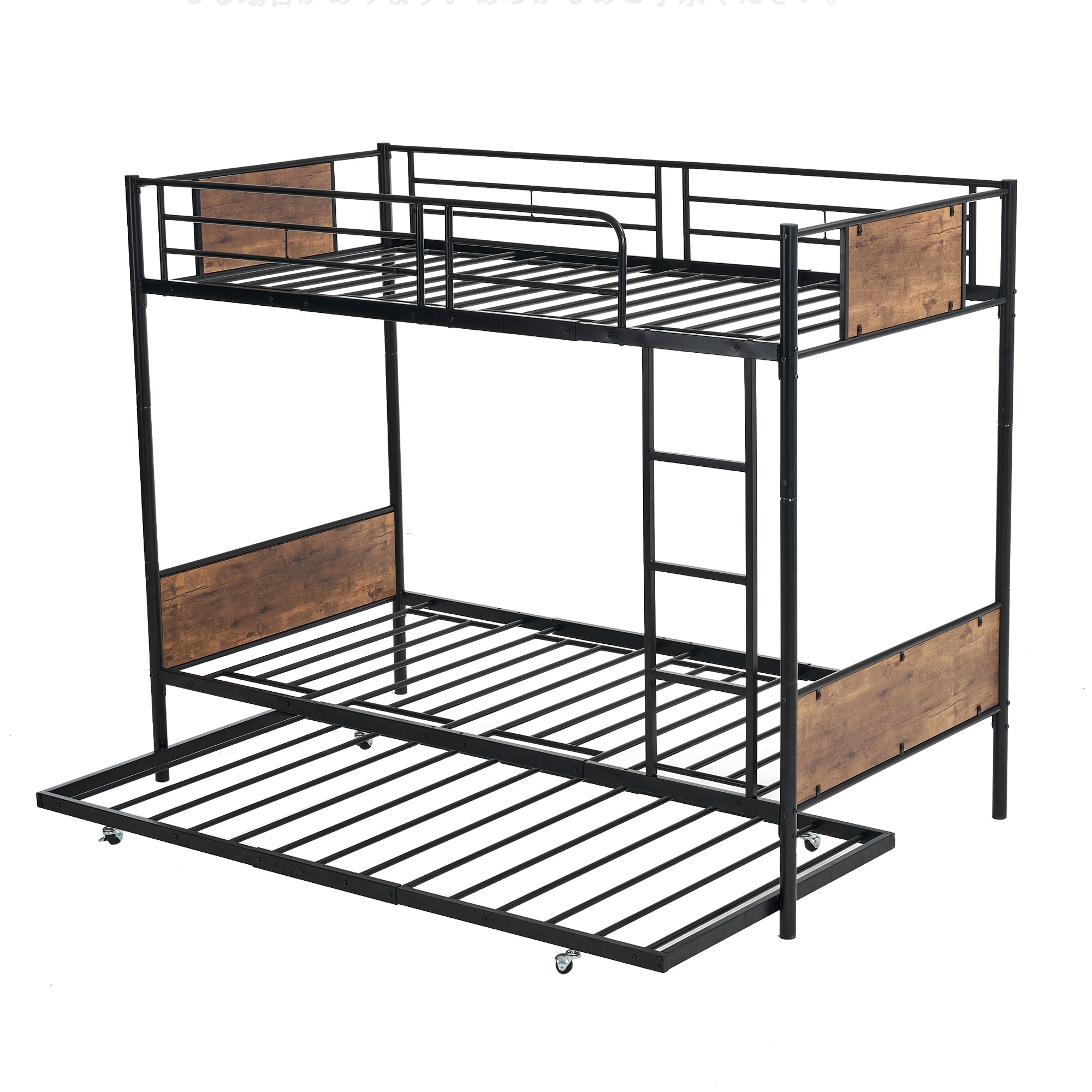【大好評！最安値挑戦!】パイプベッド シングル 木 収納 北欧風 子供部屋 スチール 耐震 ベッド SDG China Black 24,300円