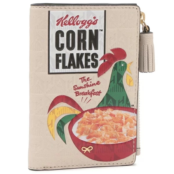 二つ折り財布 コーンフレーク ベージュ マルチカラー レディース ANYA HINDMARCH 5050925188135