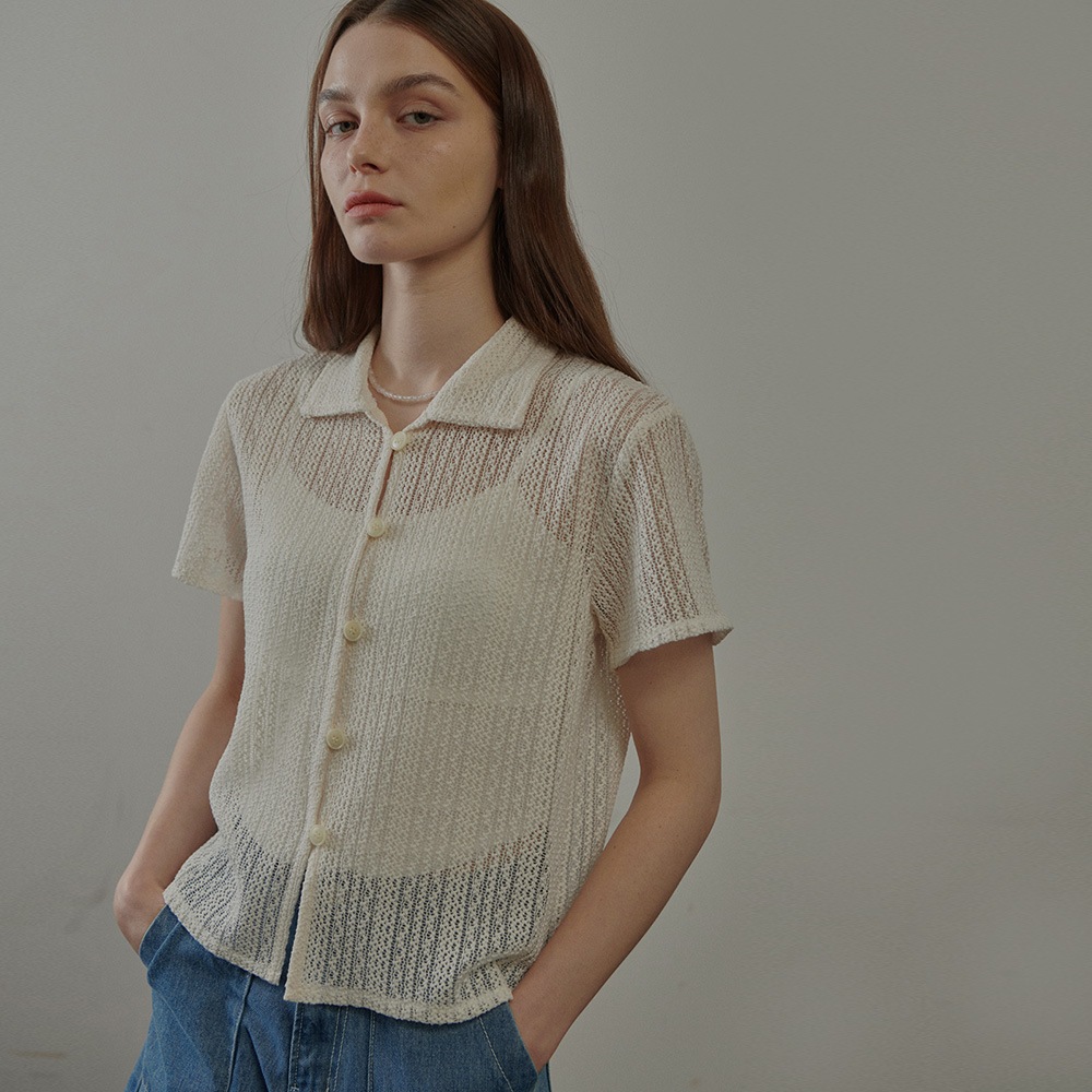 Rouis Punching Half Cardigan