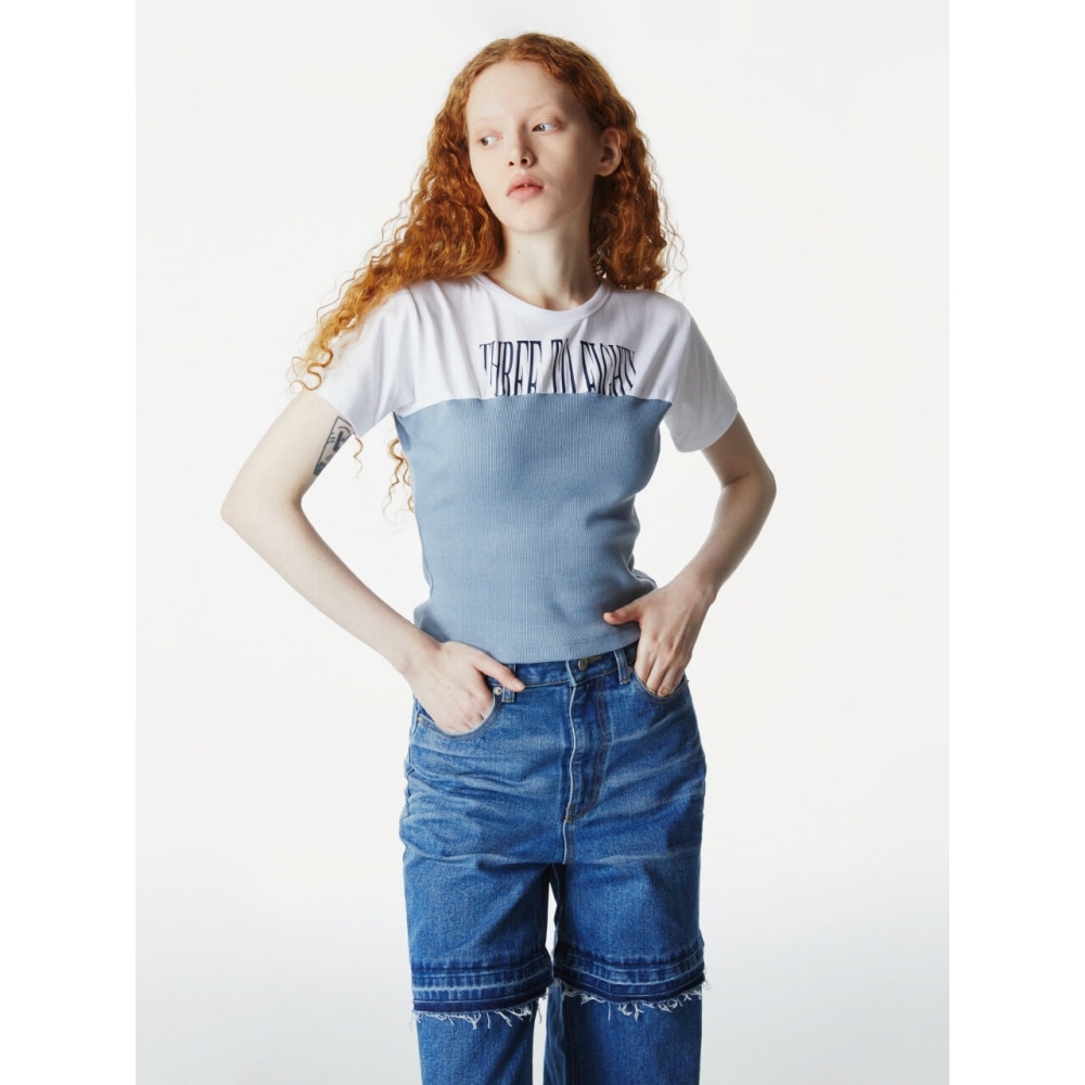 THREE TO EIGHTY レイヤード チューブトップ Tシャツ (3 COLORS)