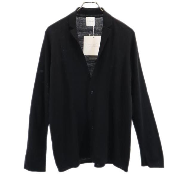 未使用 三陽商会 アルパカブレンド 長袖 ニット カーディガン 40 ブラック メンズ